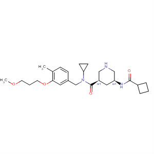 3-Piperidinecarboxamide,5-[(cyclobutylcarbonyl)amino]-N-cyclopropyl-N-[[3-(3-methoxypropoxy)-4-methylphenyl]methyl]-, (3R,5S)-rel- molecular structure