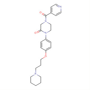 2-Piperazinone,1-[4-[3-(1-piperidinyl)propoxy]phenyl]-4-(4-pyridinylcarbonyl)- molecular structure