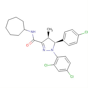 1H-Pyrazole-3-carboxamide,5-(4-chlorophenyl)-N-cycloheptyl-1-(2,4-dichlorophenyl)-4,5-dihydro-4-methyl-, (4S,5S)-