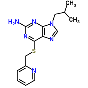 9-(2-methylpropyl)-6-[(pyridin-2-ylmethyl)sulfanyl]-9H-purin-2-amine molecular structure