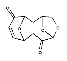 1,4:6,10-Diepoxy-2H-cycloheptdoxepin-5,9(1H,4H)-dione, 5a,6,10,10a-tetrahydro-, (1.alpha.,4.alpha.,5a.alpha.,6.beta.,10.beta.,10a.alpha.)- molecular structure