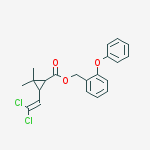 (2-phenoxyphenyl)methyl 3-(2,2-dichloroethenyl)-2,2-dimethylcyclopropane-1-carboxylate molecular structure