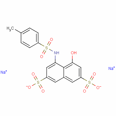 4-hydroxy-5-[[(p-tolyl)sulphonyl]amino]naphthalene-2,7-disulphonic acid, sodium salt molecular structure