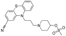 10-[3-(4-hydroxy-1-piperidino)propyl]-10H-phenothiazine-2-carbonitrile monomethanesulphonate molecular structure