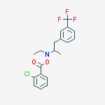 [ethyl-[1-[3-(trifluoromethyl)phenyl]propan-2-yl]amino] 2-chlorobenzoate molecular structure