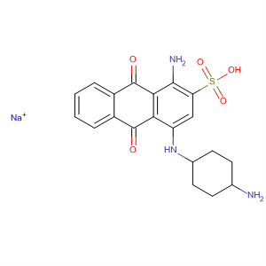 2-Anthracenesulfonic acid,1-amino-4-[(4-aminocyclohexyl)amino]-9,10-dihydro-9,10-dioxo-,monosodium salt molecular structure