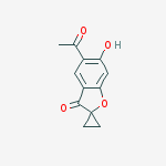 5-acetyl-6-hydroxyspiro[1-benzofuran-2,1'-cyclopropane]-3-one molecular structure