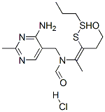 N-[(4-amino-2-methylpyrimidin-5-yl)methyl]-N-[4-hydroxy-1-methyl-2-(propyldithio)but-1-en-1-yl]formamide monohydrochloride molecular structure