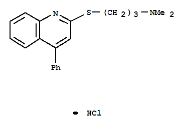 N,N-dimethyl-3-[(4-phenylquinolin-2-yl)sulfanyl]propan-1-amine hydrochloride molecular structure